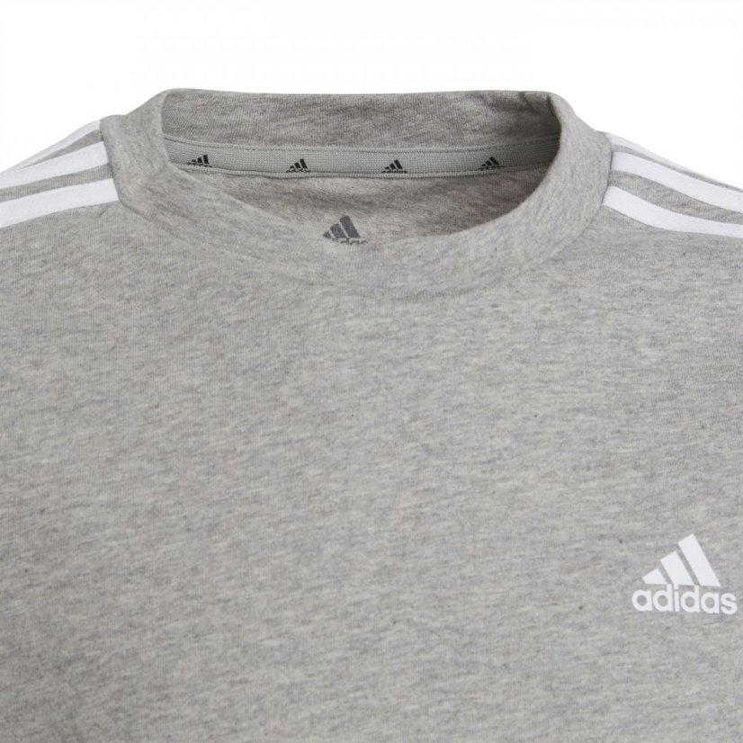 adidas Stripe Essentials T-Shirt Junior Grey