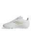 adidas F50 Club Junior Firm Ground Football Boots White/Gold/Wht