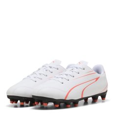 Puma Puma Vitoria Fg/Ag Jr Firm Ground Football Boots Unisex Kids White-Glw Red