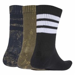 adidas Unisex 3-Stripes Crew Socks 3 Pack Aurora/Olve/Blk