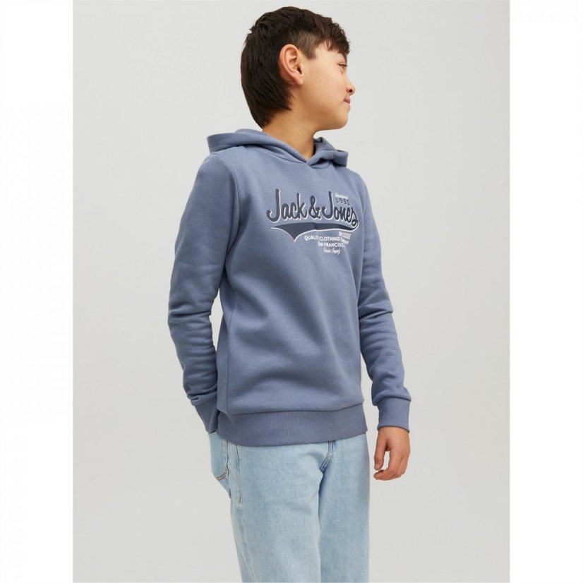 Jack and Jones Logo Hoodie Junior Boys Flint Stone