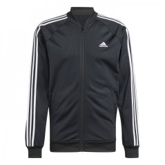 adidas Essentials Woven 3-Stripes Track Jacket Mens Black/White