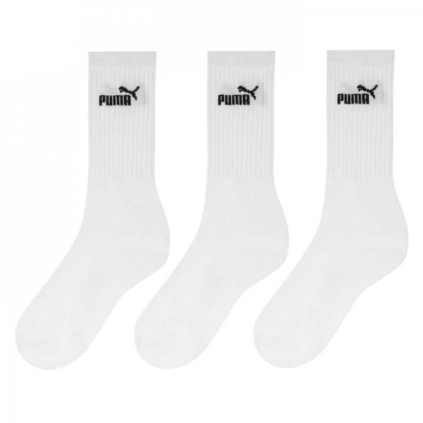 Puma 3 Pack Crew Socks Mens White