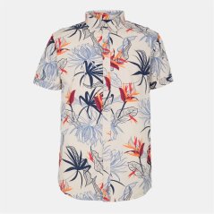 Bench Men's Varla Short-Sleeve Patterned Shirt Chalk