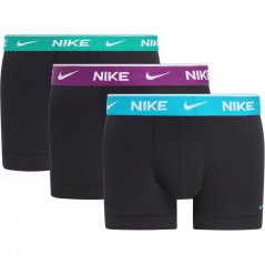 Nike 3 Pack Everyday Cotton Trunks Mens Blue/Pur/Grn WB