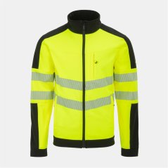 Dunlop Men's Softshell Waterproof Wind-Resistant Reflective Hi-Vis Jacket Yellow/Black