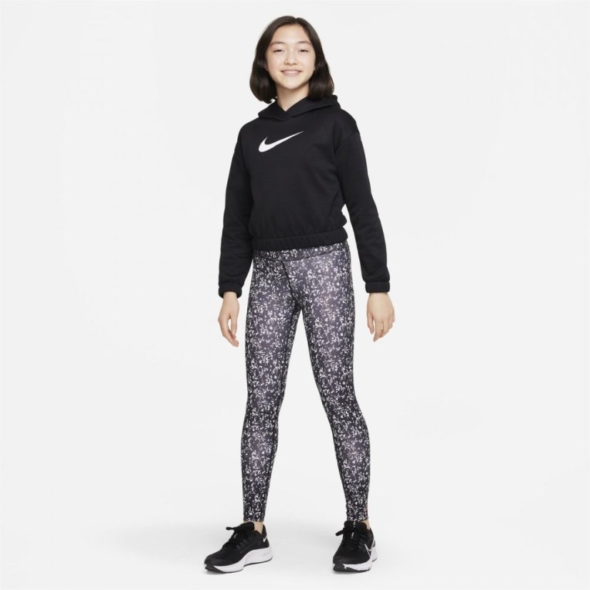 Nike Therma-FIT Big Kids' (Girls') Pullover Hoodie Black/White