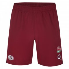 Umbro England Rugby Gym Shorts 2023 2024 Adults Tibetan Red