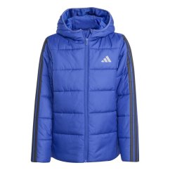 adidas Unisex Kids Essentials 3S Hooded Long Sleeve Puffer Jacket Blue/Black