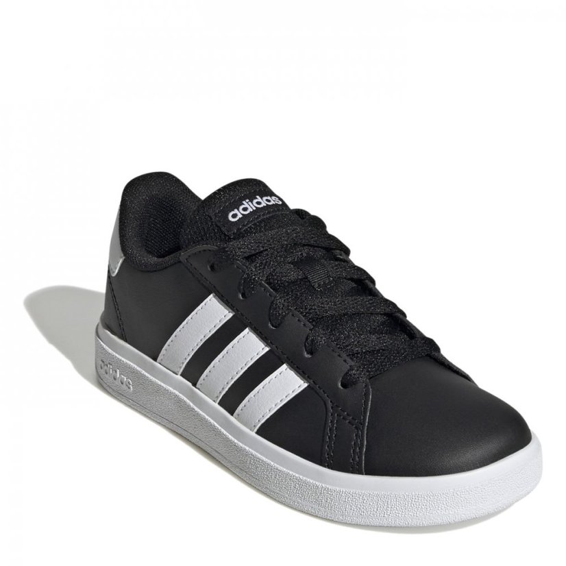 adidas Grand Court Junior Boys Trainers Black/White