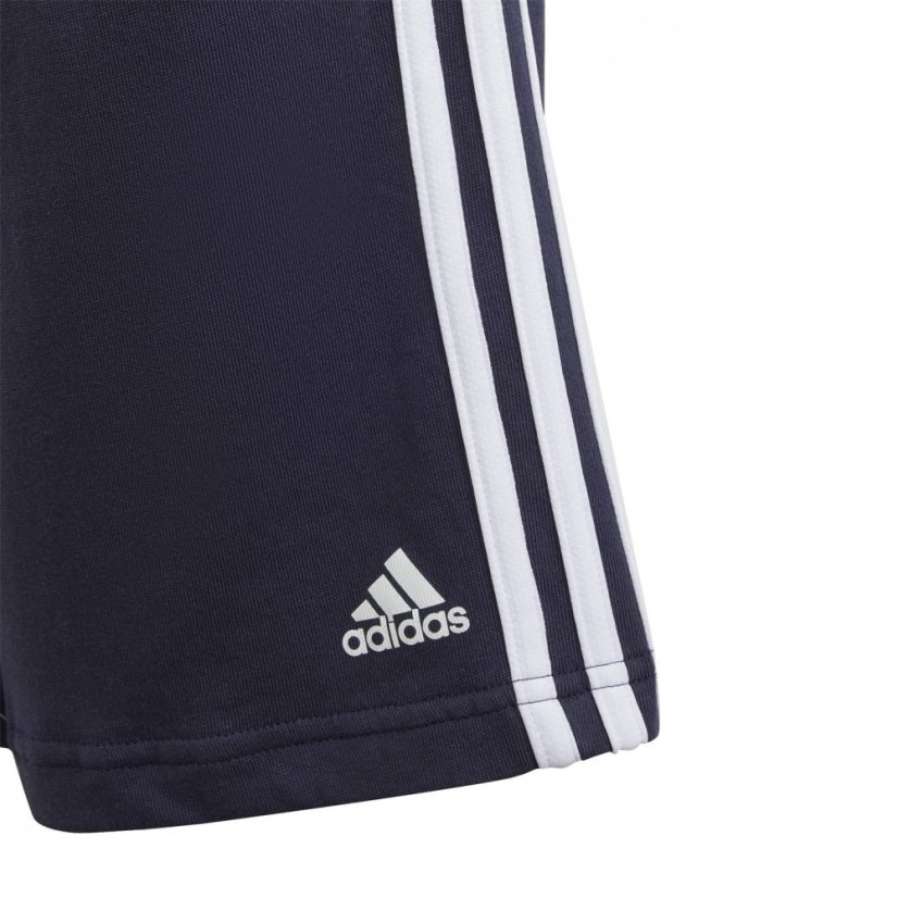 adidas Essentials 3 Stripe Jersey Short Juniors Ink/White
