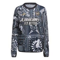 adidas Womens adidas Arsenal Ian Wright Pre-Match Top Black