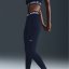 Nike Pro Women's Mid-Rise Mesh-Panelled Leggings Midnight Navy