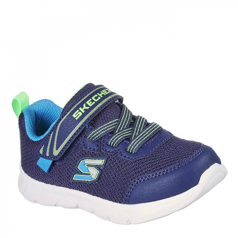 Skechers Comfy Flex Infant Boys Trainers Navy/Lime