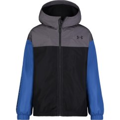 Under Armour Kids' Windbreaker Water-Repellent Windproof Hooded Long Sleeve Rain Anorak Tech Blue/Black