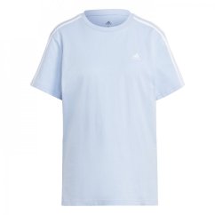 adidas 3 Stripe T-Shirt Blue Dawn