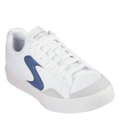 Skechers Eden LX Slick Talk Court Trainers Womens Wht/Nvy/Gry