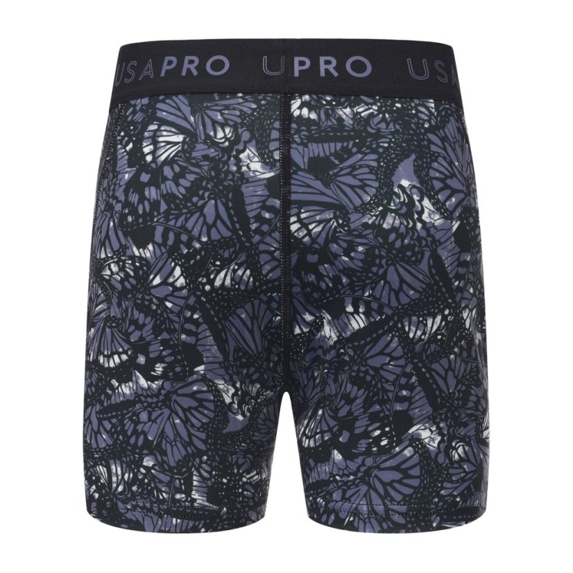 USA Pro USA Pro 3 Inch Training Shorts Junior Girls Black Butterfly