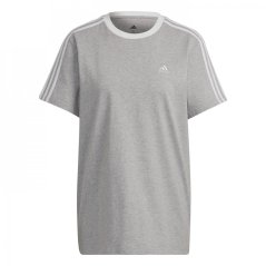 adidas Essentials 3 Stripe dámske tričko Medium Grey Hth