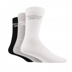 Reebok 3 Pair Crew Socks White/Grey/Black