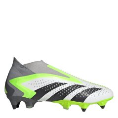 adidas Predator Accuracy + Soft Ground Football Boots Wht/Blk/Lemon