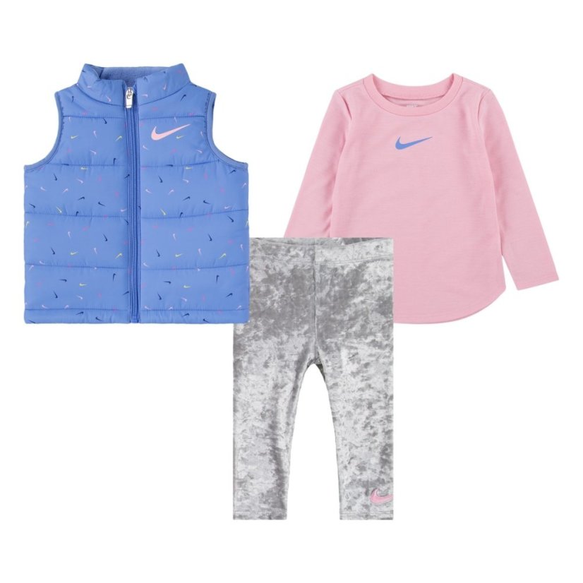 Nike Kids' 3 Pc Swooshfetti Vest Set Smoke Grey