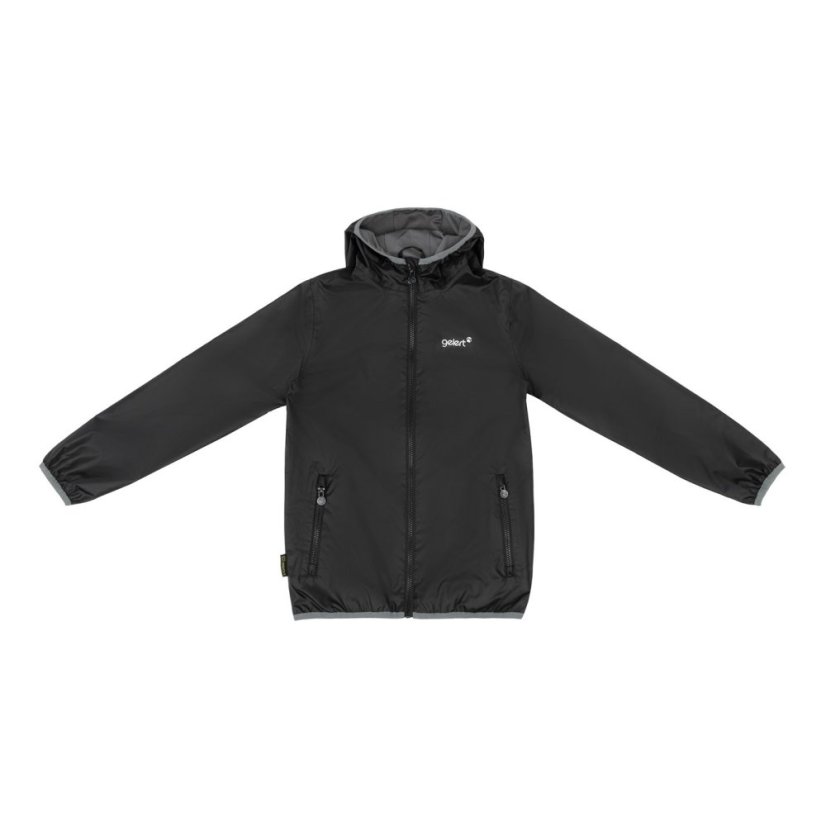 Gelert Kids Dursley Stormlite 5000mm Hooded Long Sleeve Waterproof Jacket Black