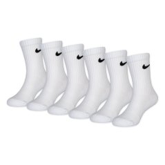 Nike 6Pk Dri-Fit Crew Sock Childs White