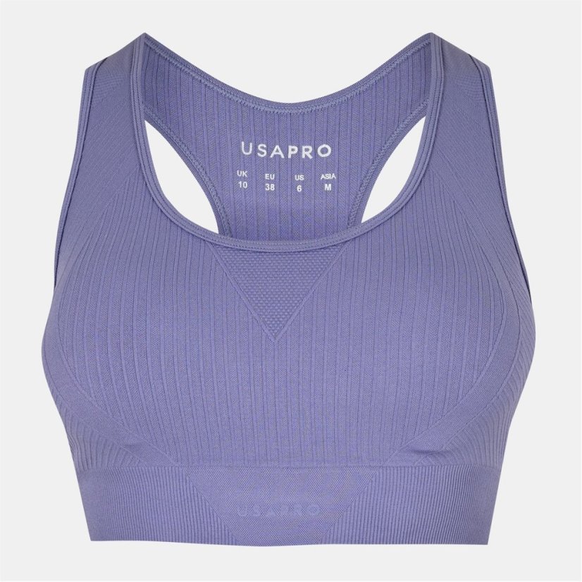 USA Pro UP Seamless Crop Sports Bra Clay