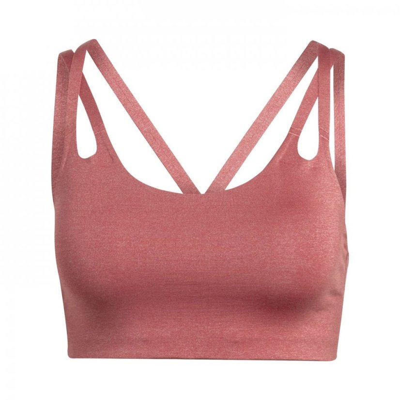 adidas Yoga Luxe Studio Light-Support Fire Bra Womens Red