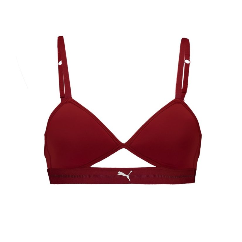 Puma Women's Peek A Boo Triangle Bralette Burgundy