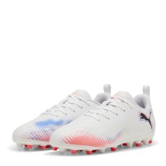 Puma Unisex Kids' Future 8 Play MG Firm Ground Football Boots Wht-Blk-Glw Red