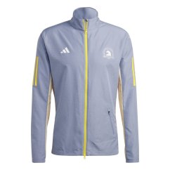 adidas Men's Boston Marathon 2023 Wind Resistant Long Sleeve Performance Training Jacket Purple