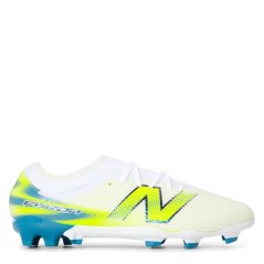 New Balance Unisex Kids' Furon .3 Firm Ground Football Boots White/Lime