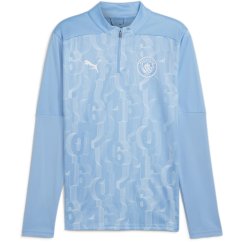 Puma Manchester City Prematch Quarter-Zip Top 2024 2025 Adults Blue