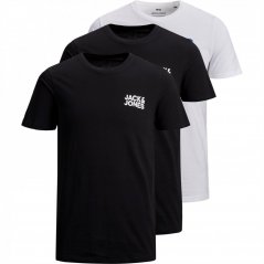 Jack and Jones Logo 3-Pack T-Shirt Mens Blk/Nvy/Wht