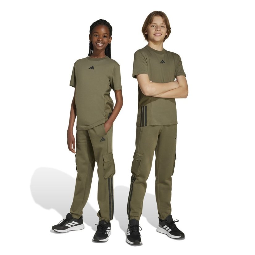 adidas Utility Fleece Cargo Joggers Juniors Khaki