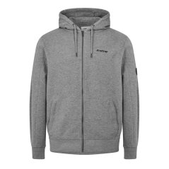 Firetrap Mens Brunel Full Zip Fleece Hoodie Grey Marl