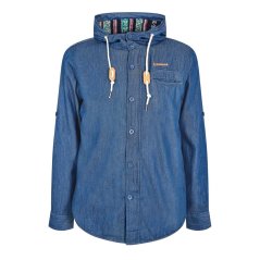 Criminal Damage Men's Fly Jack Hood Denim Jacket Blue
