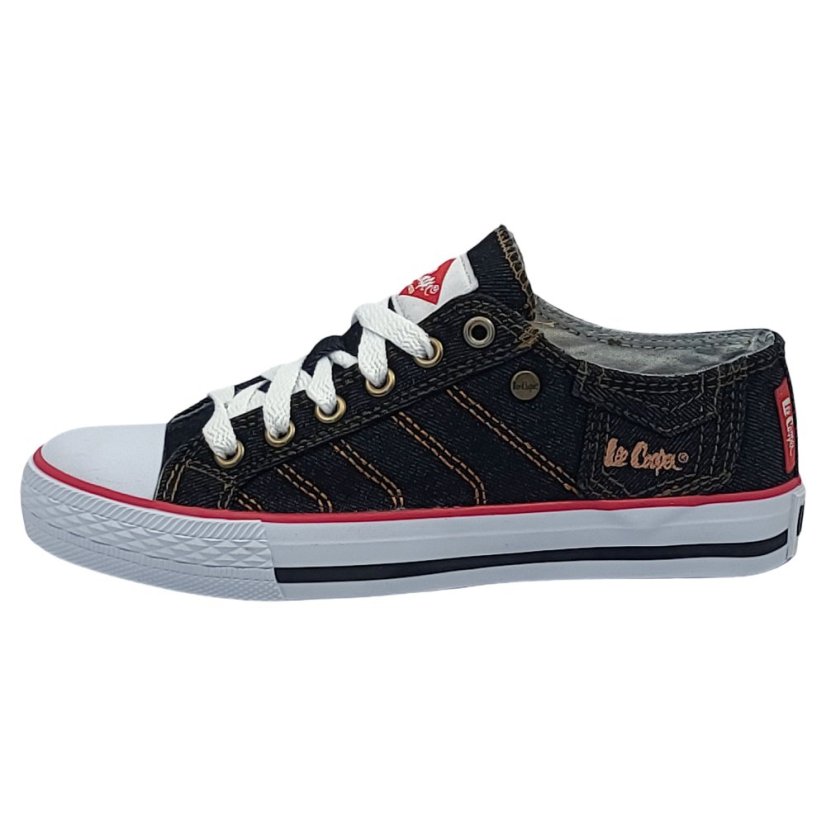 Lee Cooper Denim Junior Canvas Trainers Black