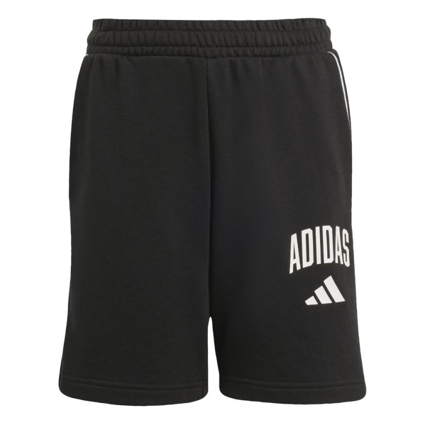 adidas Unisex Kids' Jersey Jogger Shorts Black/White