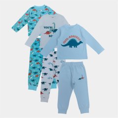 Star Kids' 3 Pack Cotton Long Sleeve Pyjama Sets Dino
