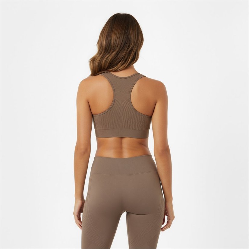 USA Pro UP Seamless Crop Sports Bra Dusky Mocha
