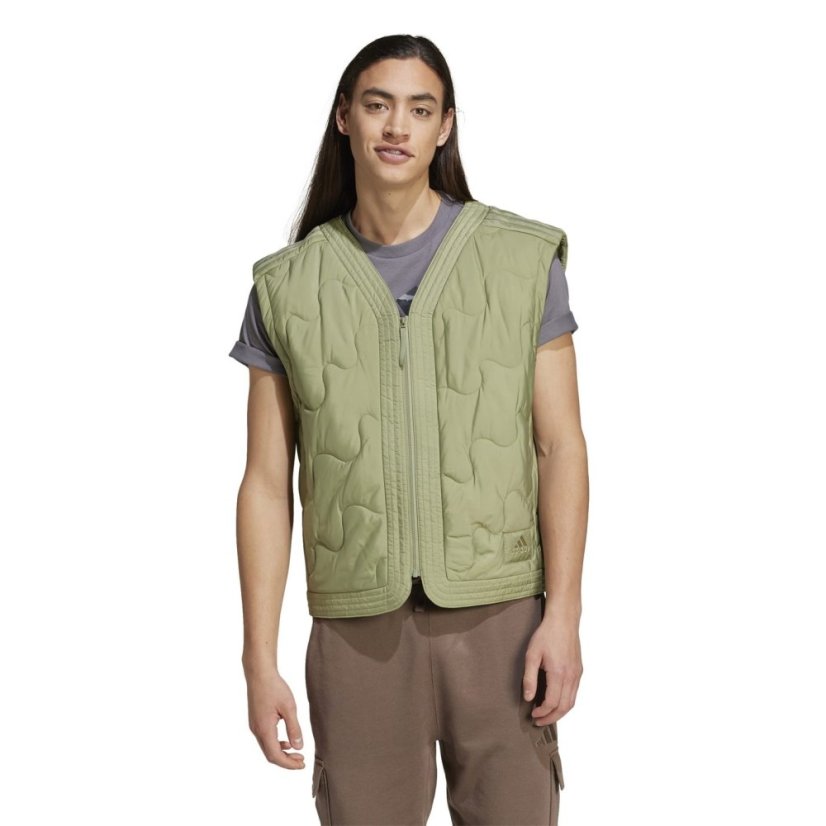 adidas Men's Nuganic Light Insulation Sleeveless Recycled Gilet Tent Green