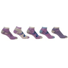 Character Women's 5 Pack Trainer Socks Multi
