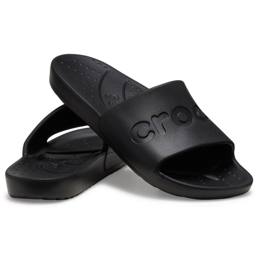 Crocs Unisex Adults Logo Sliders Black