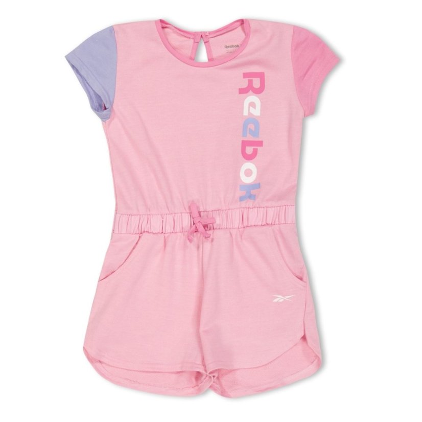 Reebok Kids' Colorblock Playsuit Prism Pink