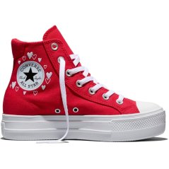 Converse Women's Day One Pit Canvas High-Top Trainers Red/White