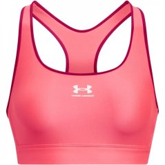 Under Armour HeatGear Armour Mid Padless Sports Bra Womens Pink