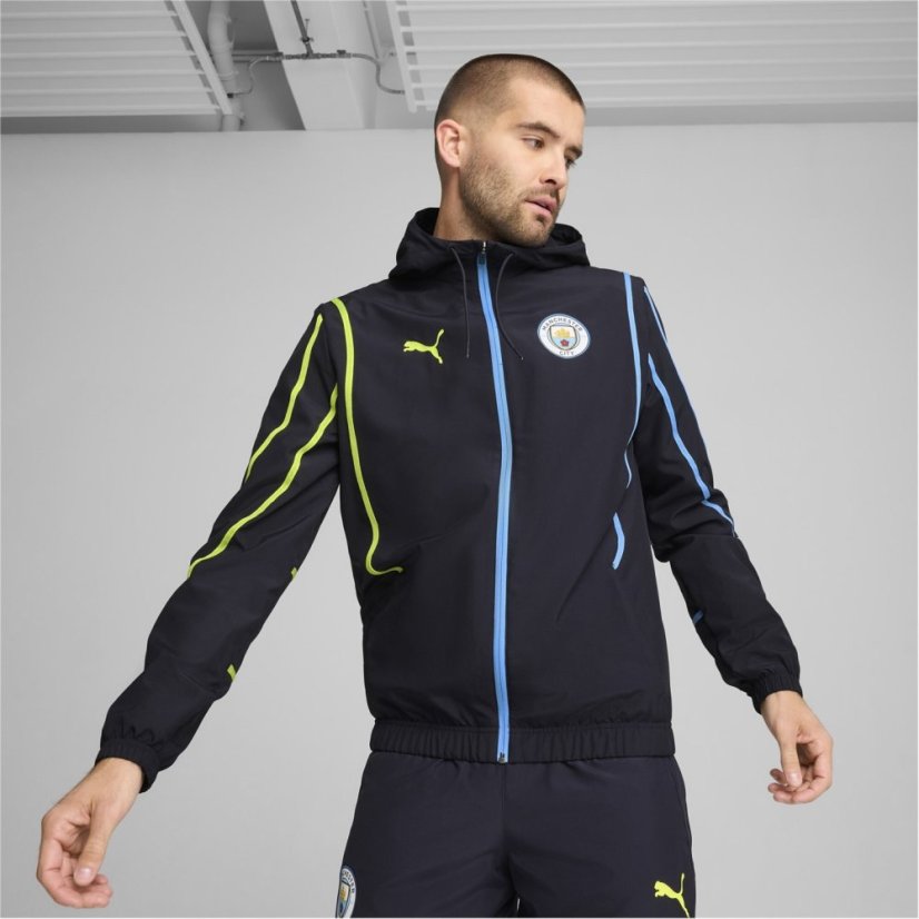 Puma Manchester City Pre Match Woven Jacket 2024 2025 Adults Blue